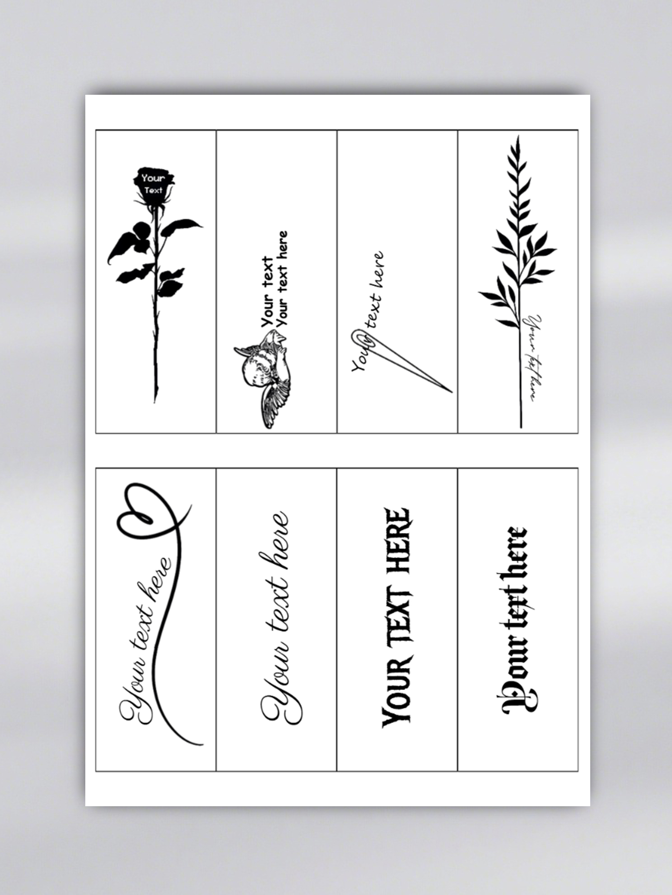 Customizable Tattoo Sticker Set – Various Styles